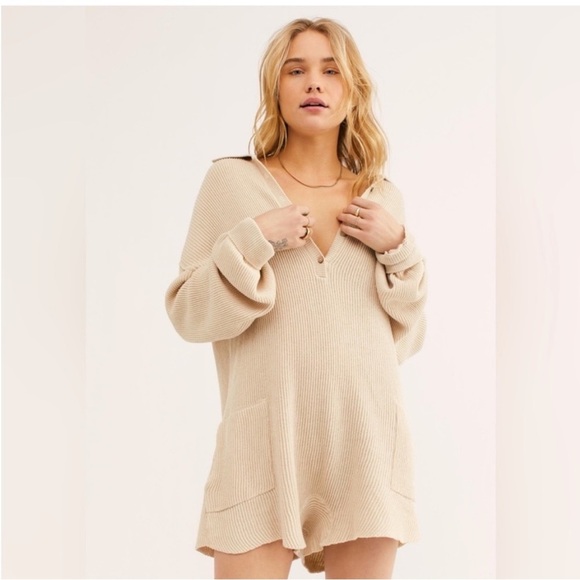 Women’s New Free People FP Beach Picnic Sweater Romper - Picture 1 of 10